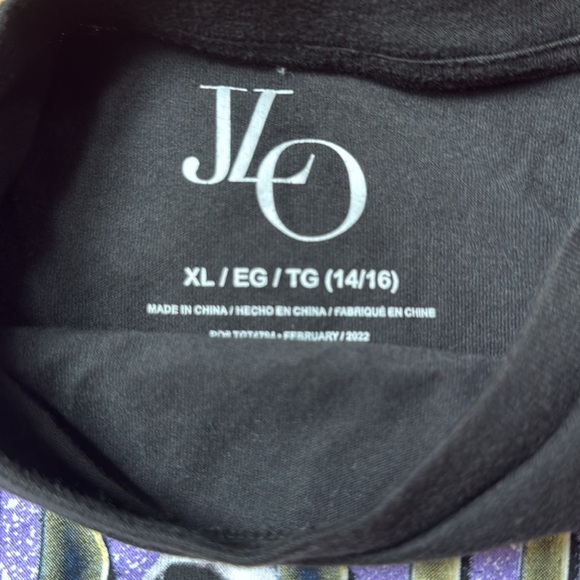 JLo Jennifer Lopez Black T-Shirt size XL 14/16 - Picture 3 of 4